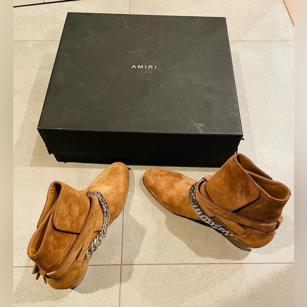 2 Item Bundle - Fendi Sunglasses - Amiri Boots - Suede Bandana - Size 4.5 Kids